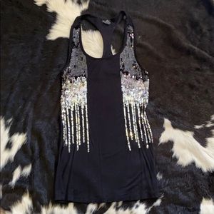 Rue 21 sequin black tank